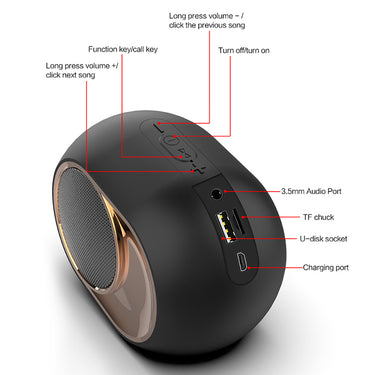 X6 Bluetooth Speaker Subwoofer Wireless  