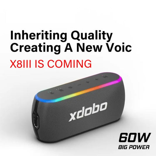 Xdobo X8 III BT5.3 IPX7 Wireless Speaker with RGB Light, Support Bluetooth/TF Card/USB/AUX, X8 III - UTrano