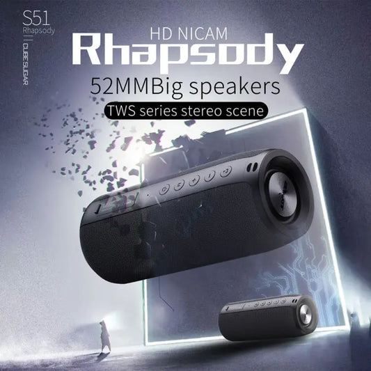 ZEALOT S51 Portable Stereo Bluetooth Speaker with Built-in Mic, Support Hands-Free Call & TF Card & AUX, S51 Utrano