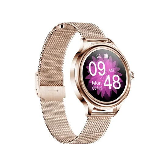 ZX10 1.09 inch HD Color Screen Bluetooth 5.0 IP68 Waterproof Women Smart Watch, Support Sleep Monitor / Menstrual Cycle Reminder / Heart Rate Monitor / Blood Oxygen Monitoring, Style:Steel Strap, Steel Strap(Rose Gold), Steel Strap(Silver) Utrano