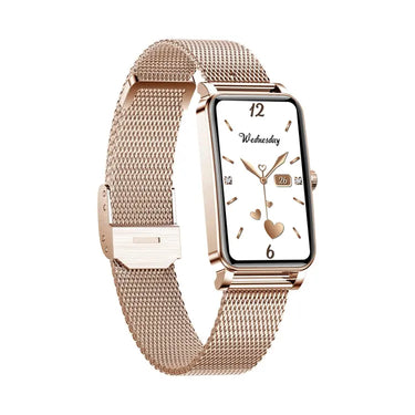 ZX19 1.45 inch HD Screen Bluetooth 5.0 IP68 Waterproof Women Smart Watch, Support Sleep Monitor / Menstrual Cycle Reminder / Heart Rate Monitor / Blood Oxygen Monitoring, Style: Steel Strap, Steel Strap(Silver), Steel Strap(Gold) - UTrano