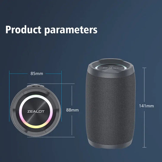 Zealot S49 Outdoor Portable Wireless Bluetooth Speaker with RGB Light, S49 - UTrano