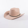 Belt Buckle Wide Brim Curling Wool Cowboy Hat  