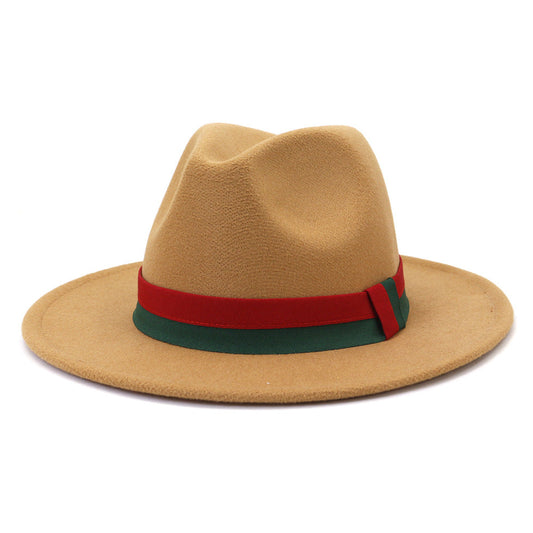 Big Brim British Style Woolen Jazz Top Hat  
