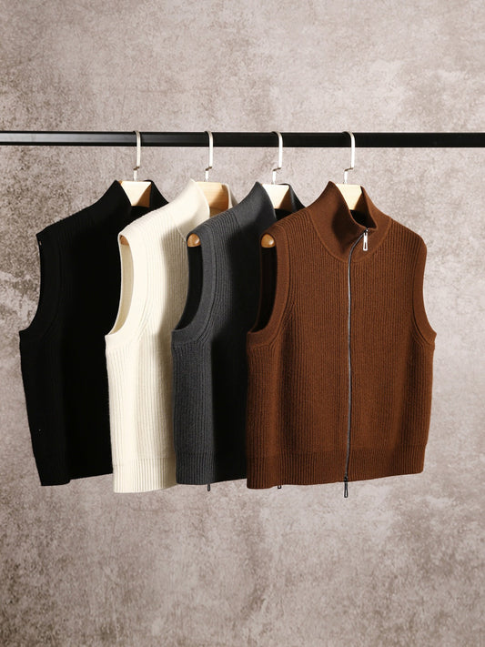 Women's Wool Loose-Knit Cardigan Vest  