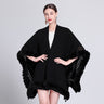 Solid Color Knitted Cape And Shawl Sweater Coat  