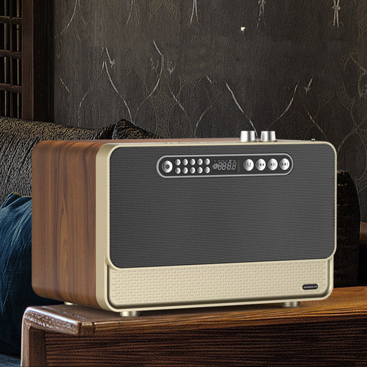 Home Wireless Bluetooth Speaker Wooden High Volume Dual Speaker Subwoofer Utrano
