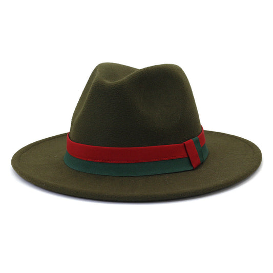 Big Brim British Style Woolen Jazz Top Hat  