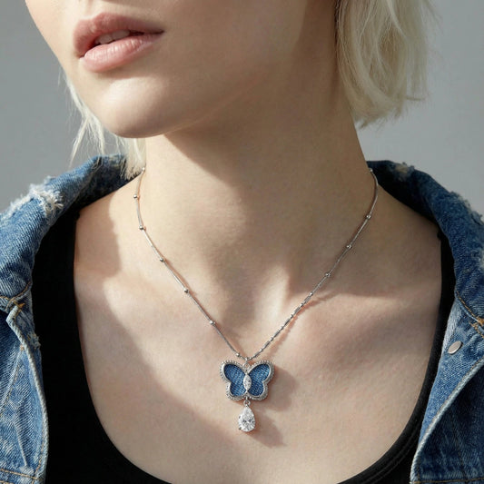 Azure Dream Butterfly Necklace  